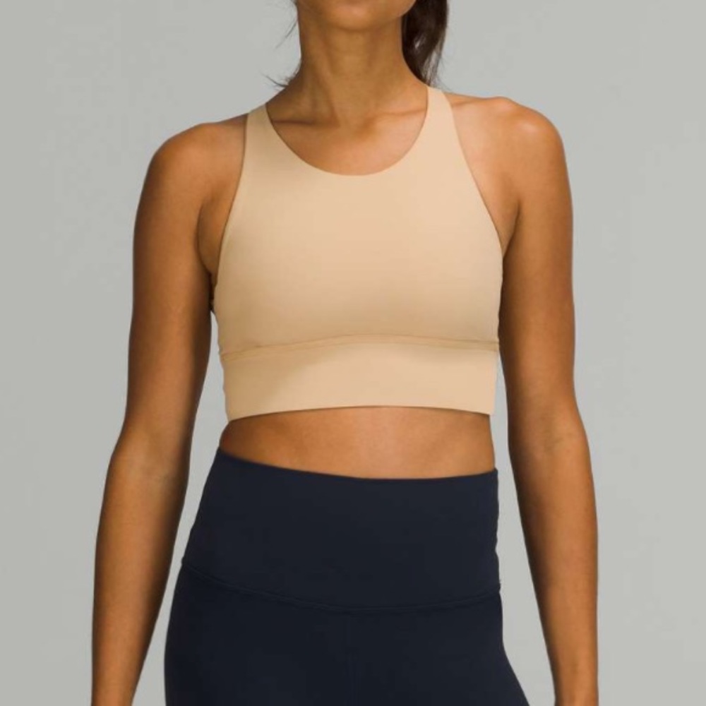 EUC Lululemon Free to Be High-Neck Longline Bra Wild Light Support Pecan Tan - Picture 3 of 8